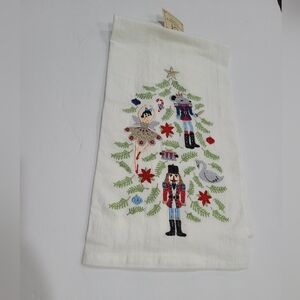 NWT C&F Enterprises Nutcracker tree Embroidered Kichen towel